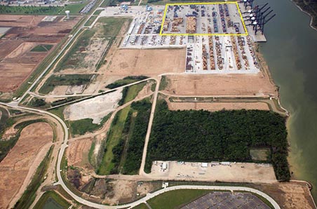 Bayport Phase 1A container yard clearing and grading
